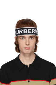 Burberry - Black & White Branded Headband