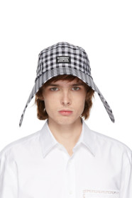 Burberry - 黑色 & 白色 Bonnet 格纹软帽