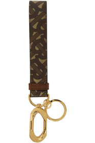 Burberry - Brown Monogram E-Canvas Keychain