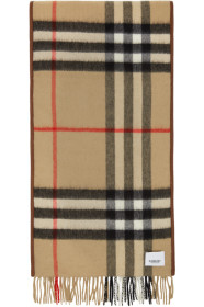 Burberry - Brown & Beige Cashmere Quilted Scarf