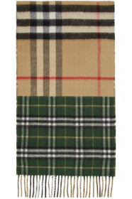 Burberry - Green & Beige Vintage Check To Giant Check Scarf