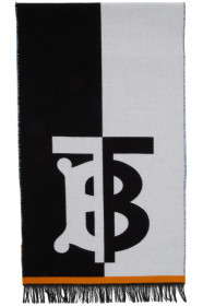 Burberry - Blue & White Wool Football Scarf