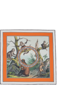 Burberry - Multicolor Silk Small Monkey Print Scarf