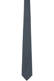 Burberry - 蓝色 Classic Cut Monogram 真丝领带