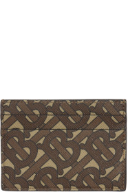 Burberry - Brown Monogram E-Canvas Sandon Card Holder