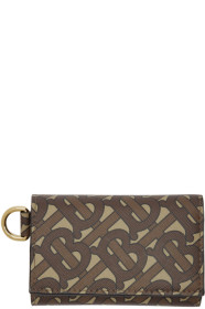 Burberry - Brown Monogram E-Canvas Small Finn Wallet