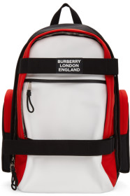 Burberry - White & Red Large Nevis Backpack