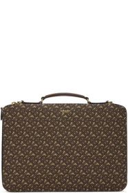 Burberry - Brown Monogram E-Canvas Marley Briefcase