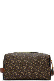 Burberry - Brown Monogram E-Canvas Hart Travel Pouch