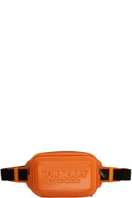 Burberry - Orange Nylon Logo Embossed Panel Bum Bag