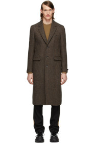 Burberry - Brown Herringbone Breasted Coat
