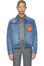 Burberry - Blue Denim Graphic Casual Jacket