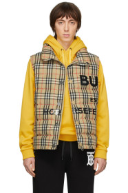 Burberry - Beige Down Check Vest