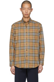 Burberry - Chemise à carreaux beige Jameson