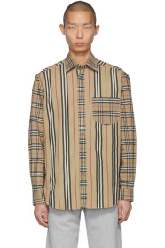 Burberry - 驼色 Casual 拼接衬衫