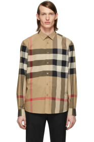 Burberry - 驼色 Windsor 格纹衬衫