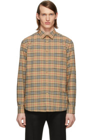Burberry - 驼色 George 格纹衬衫