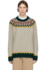 Burberry - SSENSE Exclusive Beige Wool Gunner Sweater