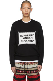 Burberry - 黑色 Trentley 嵌花针织毛衣