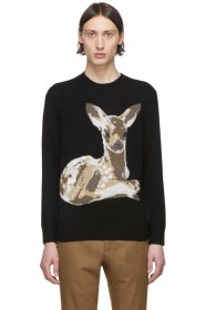 Burberry - 黑色 Fawn 圆领毛衣