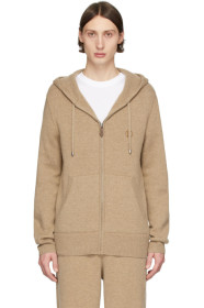 Burberry - SSENSE Exclusive Tan Cashmere Lindley Zip Hoodie