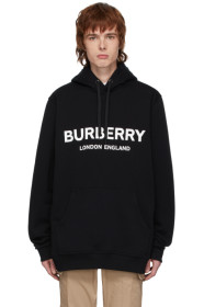 Burberry - 黑色 Lexstone 徽标连帽衫