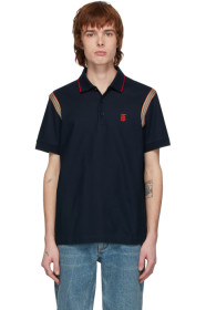 Burberry - 海军蓝 Kian Icon Stripe Polo 衫