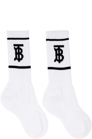 Burberry - White Monogram Socks