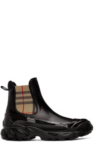 Burberry - Black Coated Canvas Chelsea Boots
