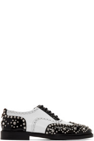 Burberry - SSENSE Exclusive Black & White Lennard Cry Brogues
