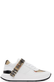 Burberry - Baskets blanches et beiges Ronnie M