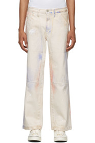 Tanaka - Off-White & Multicolor Work Jeans