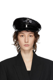 Ann Demeulemeester - Chapeau en cuir noir Fisherman