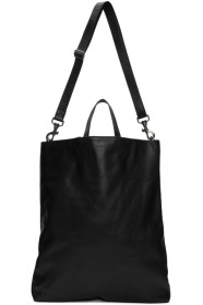 Ann Demeulemeester - 黑色 Branded 皮革托特包