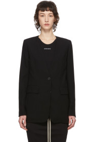 Ann Demeulemeester - Blazer en laine noir Lightlaine