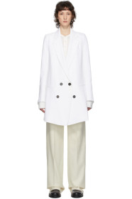 Ann Demeulemeester - White Cotton & Linen Coat