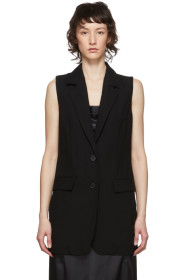Ann Demeulemeester - Veste en laine noire Lightlaine