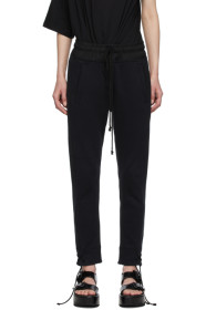 Ann Demeulemeester - ブラック タイカフ ラウンジ パンツ