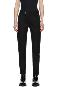 Ann Demeulemeester - Black Double Cuff Trousers