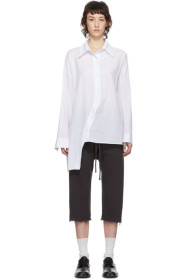 Ann Demeulemeester - Chemise asymétrique blanche exclusive à SSENSE