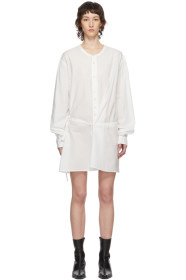 Ann Demeulemeester - Robe chemise à ceinture blanche exclusive à SSENSE