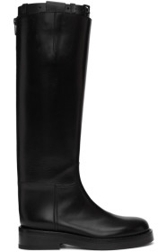Ann Demeulemeester - Black Buckle Riding Boots