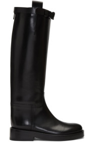 Ann Demeulemeester - ブラック バックル ライディング ブーツ