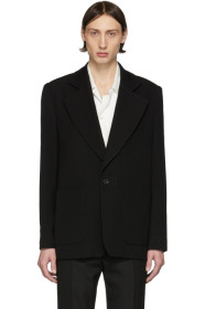 Ann Demeulemeester - Black Wool Lainecotton Blazer