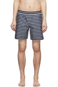 Wood Wood - Navy & Off-White Roy Swim Shorts
