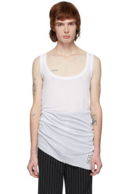 Ann Demeulemeester - Débardeur blanc Aura Rigatino