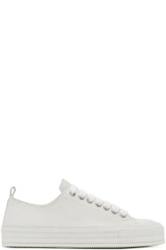 Ann Demeulemeester - Baskets en nubuck blanc cassé