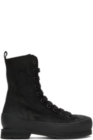Ann Demeulemeester - Black Greased Suede Boots