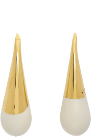 Marni - Gold & White Blow Up Earrings