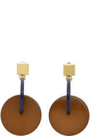 Marni - Navy & Brown Vertigo Earrings